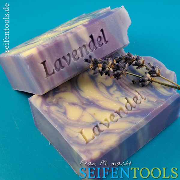 Lavendel Schrift Seifenstempel Beispiel