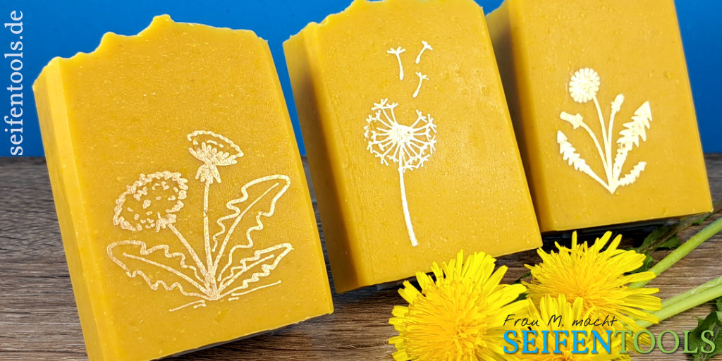 Seifen mit Seifenstempeln Löwenzahn, Pusteblume Seifen mit Seifenstempeln Löwenzahn, Pusteblume
