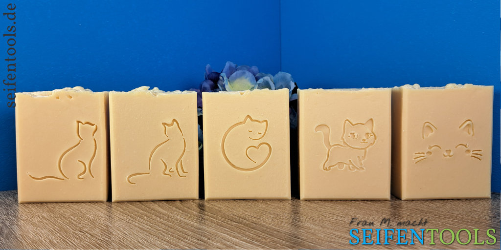 Seifen mit Seifenstempeln Katzen Beitragsbild Katzenstempel