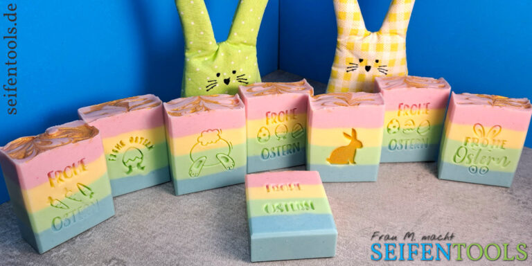 Seifen mit Seifenstempeln Ostermotive Beitragsbild Osterstempel
