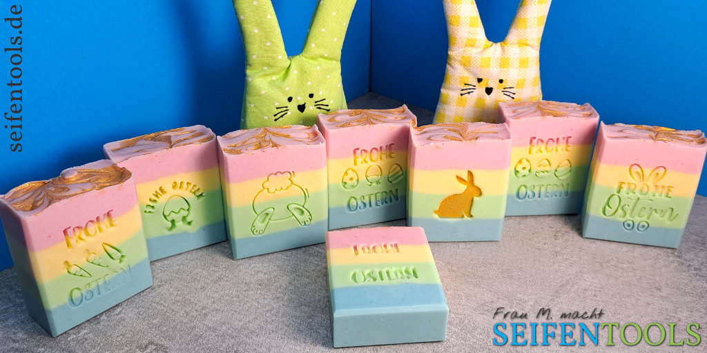 Seifen mit Seifenstempeln Ostermotive Beitragsbild Osterstempel