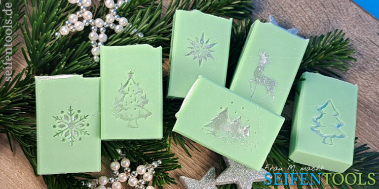 Seifen mit Seifenstempeln Weihnachten und Winter