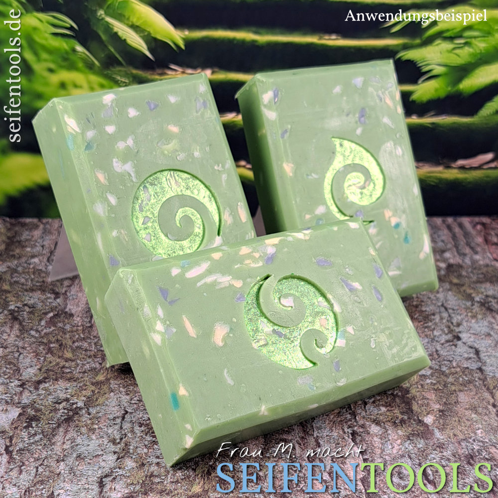 Seifenstempel "Koru-Spirale 1", "Koru-Spirale 2" und "Koru-Spirale 3" Beispiel