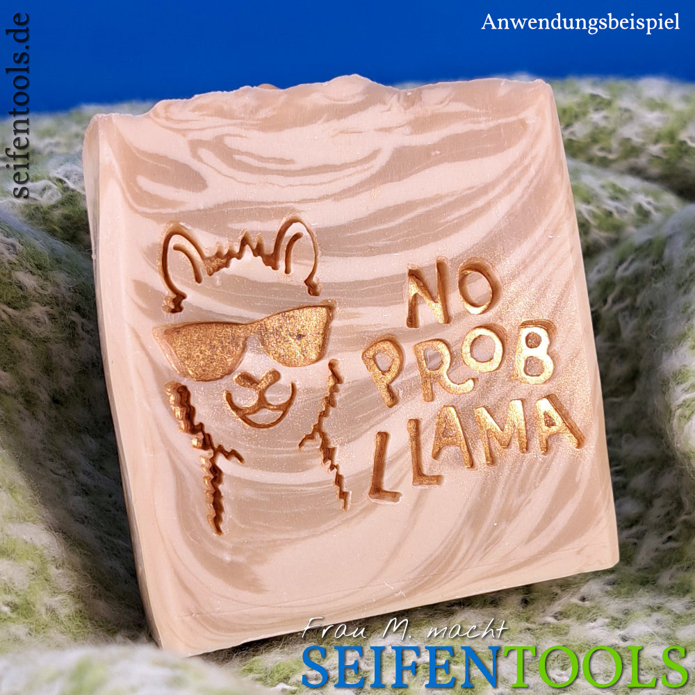 Seifenstempel "No Probllama" Beispiel